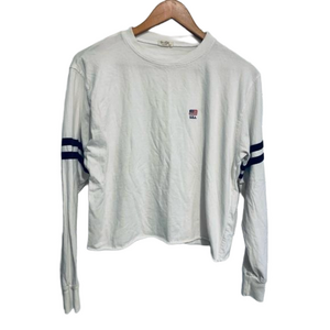 Brandy Melville American Flag USA crop long sleeve Tee